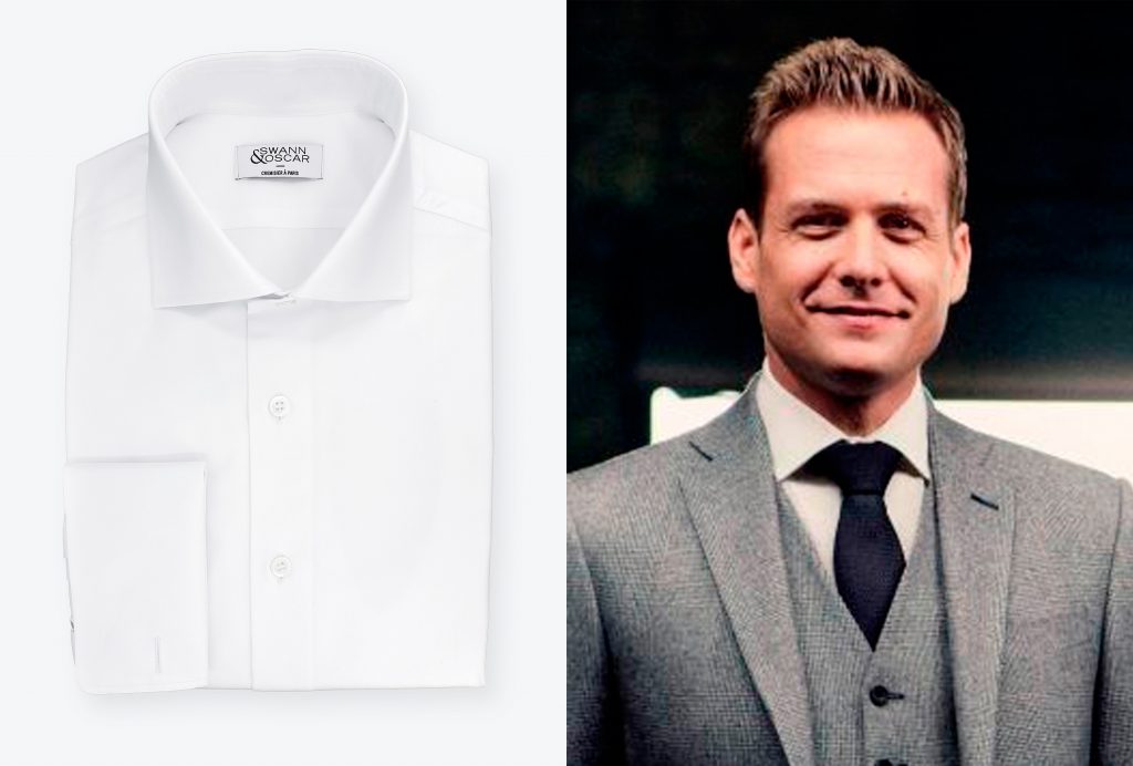chemise blanche col italien harvey specter