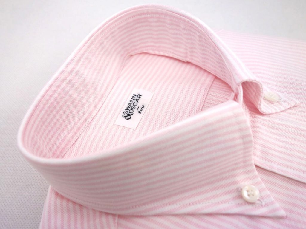 chemise oxford raye rose col button down